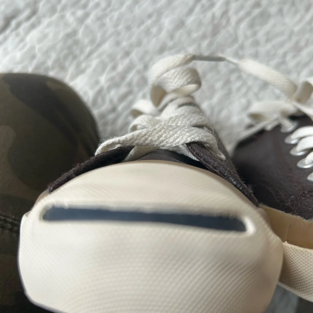 NWOT Converse Jack Purcell sneakers size 1. Brown w/tan accents. Waterproof.